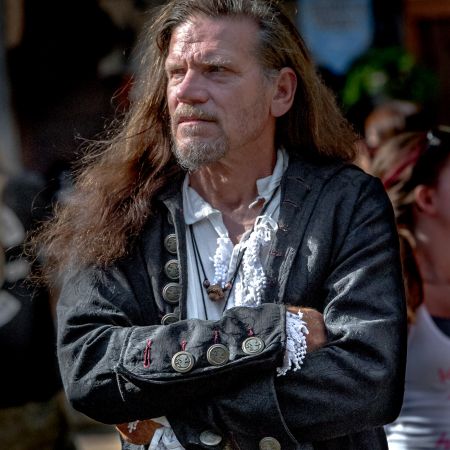 Costumed man for Maryland Renaissance Festival in Crownsville, Maryland.