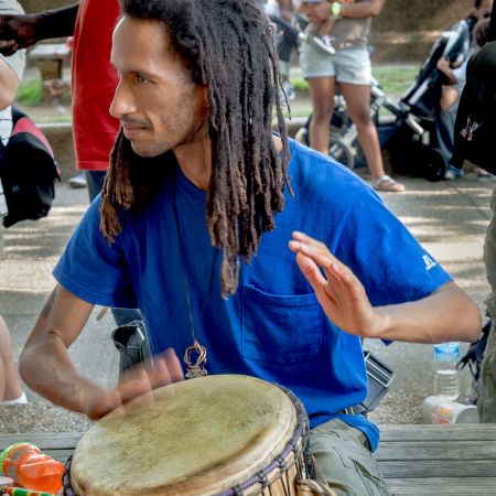 Drum circle at Meridian Hill Park, Washington, D.C.